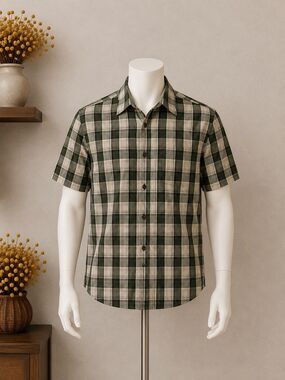 Carhartt Mens Plaid Button Front Shirt Relaxed Medium Cotton Casual Workwear